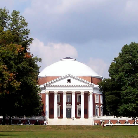 圖二十一：維吉尼亞大學的圓頂大禮堂，與大同大學的尚志教育研究館外觀類似，是林挺生送給父親一百歲冥誕的禮物。來源：維基百科